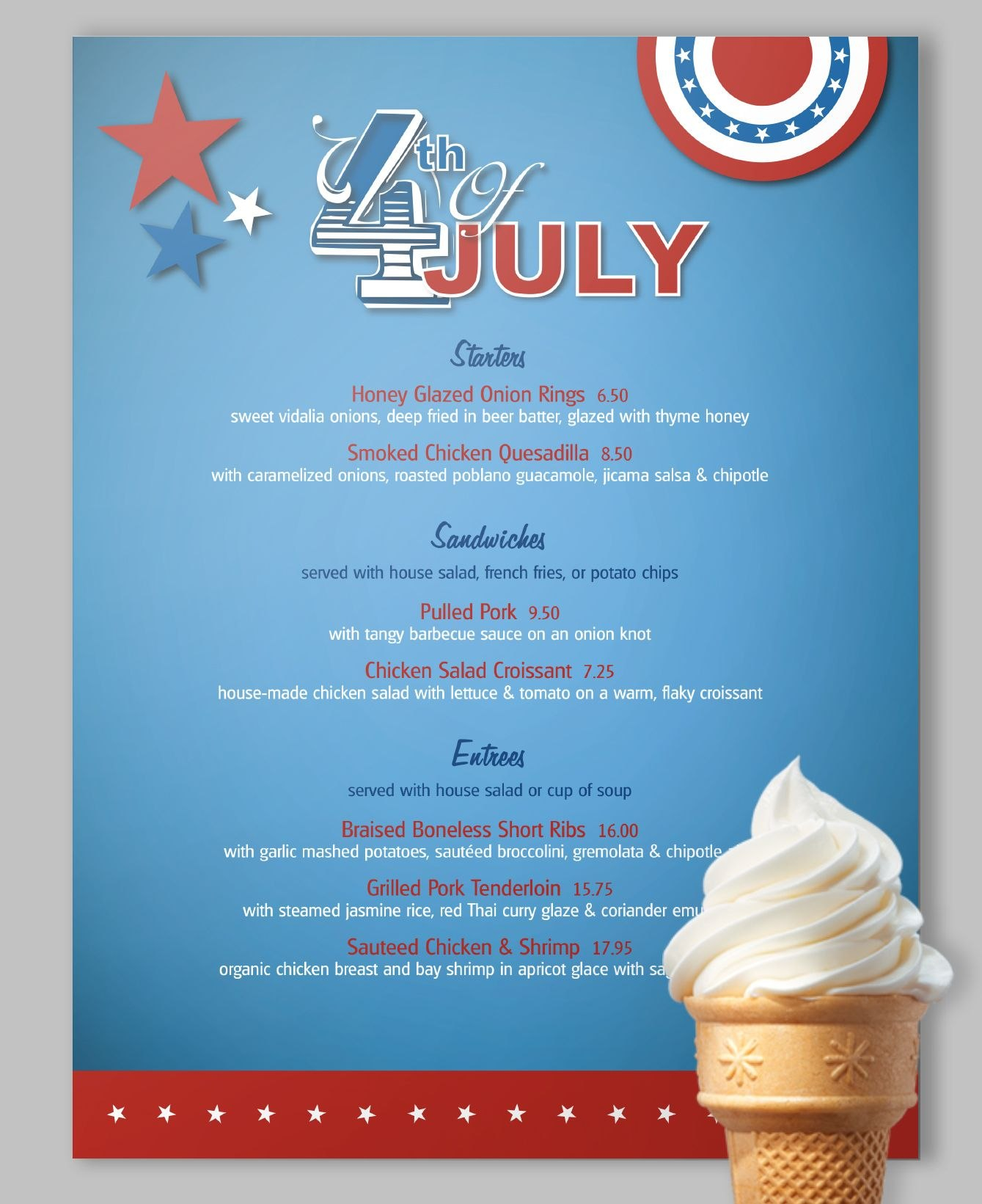 A Bright 'n' Shiny July Th Menu Template Update With Your pertaining to 4Th Of July Menu Template