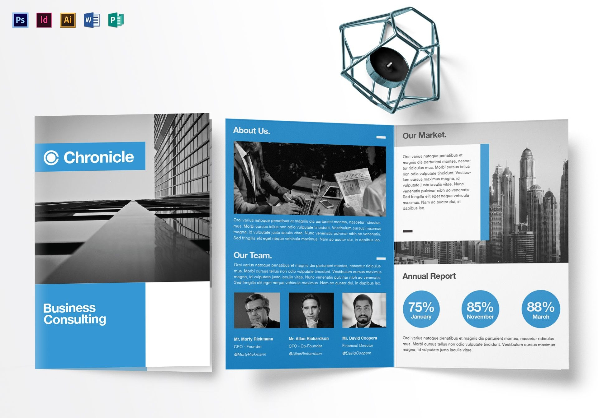 A Business Half Fold Brochure Design Template In Psd Word inside Half Page Brochure Template
