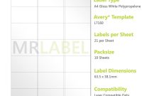 A Gloss White Pp Labels   Per Sheet   Sheets  Laser inside Label Template 21 Per Sheet