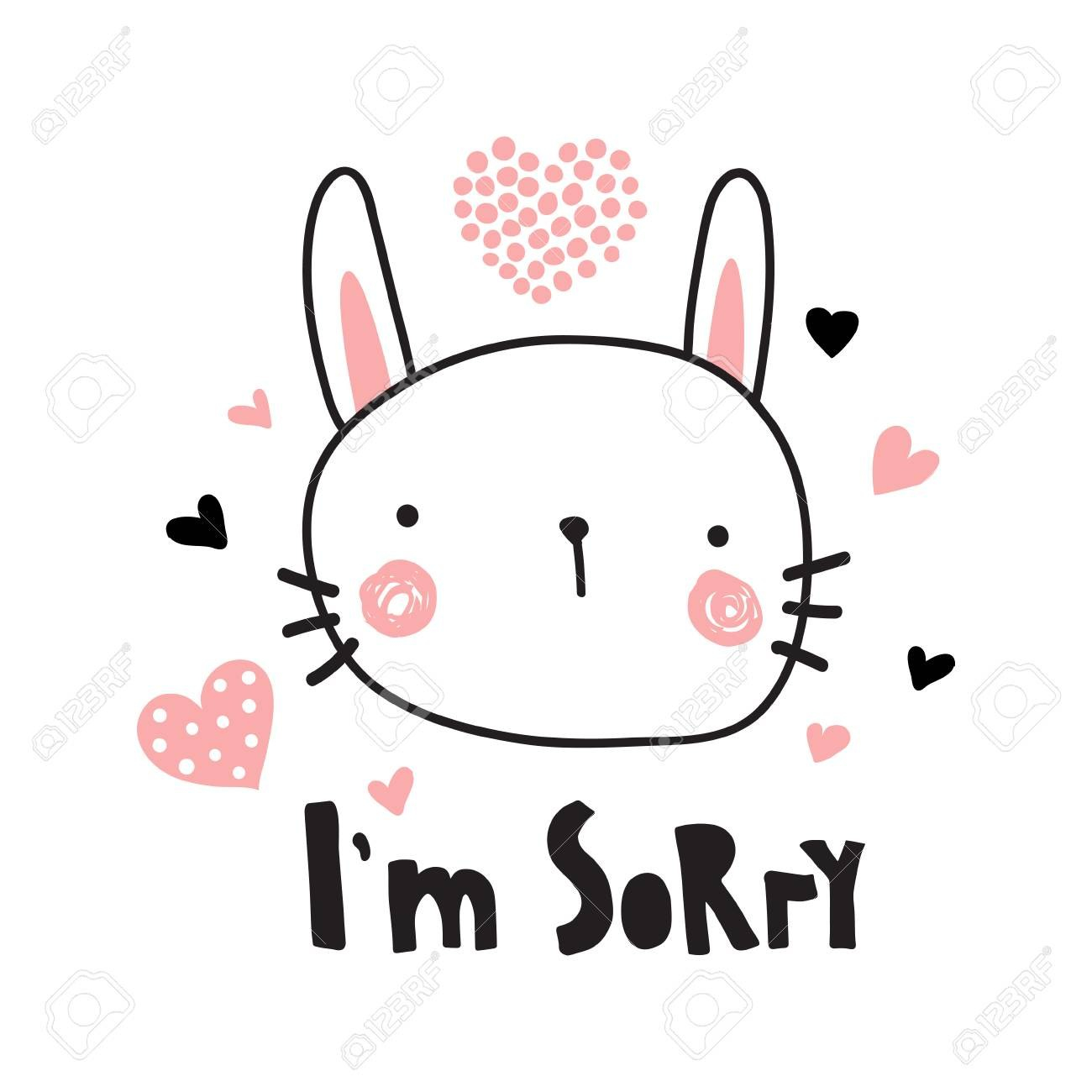 A Vector Template Of A Greeting Card I'm Sorry Text And Cute with Sorry Card Template