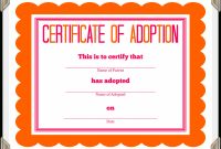 Adoption Certificate Template – Certificate Templates in Adoption Certificate Template
