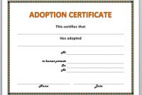 Adoption Certificate Template intended for Child Adoption Certificate Template