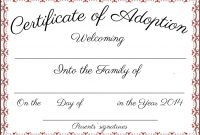 Adoption Certificate Template Word  Certificatetemplateword throughout Adoption Certificate Template