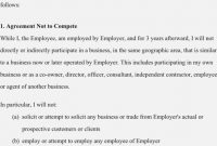 Agreement Non Compete Agreement Sample – Non Compete Clause Form regarding Standard Non Compete Agreement Template