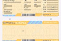 Airline Or Plane Ticket Template Boarding Pass Blank And Airplane within Blank Train Ticket Template