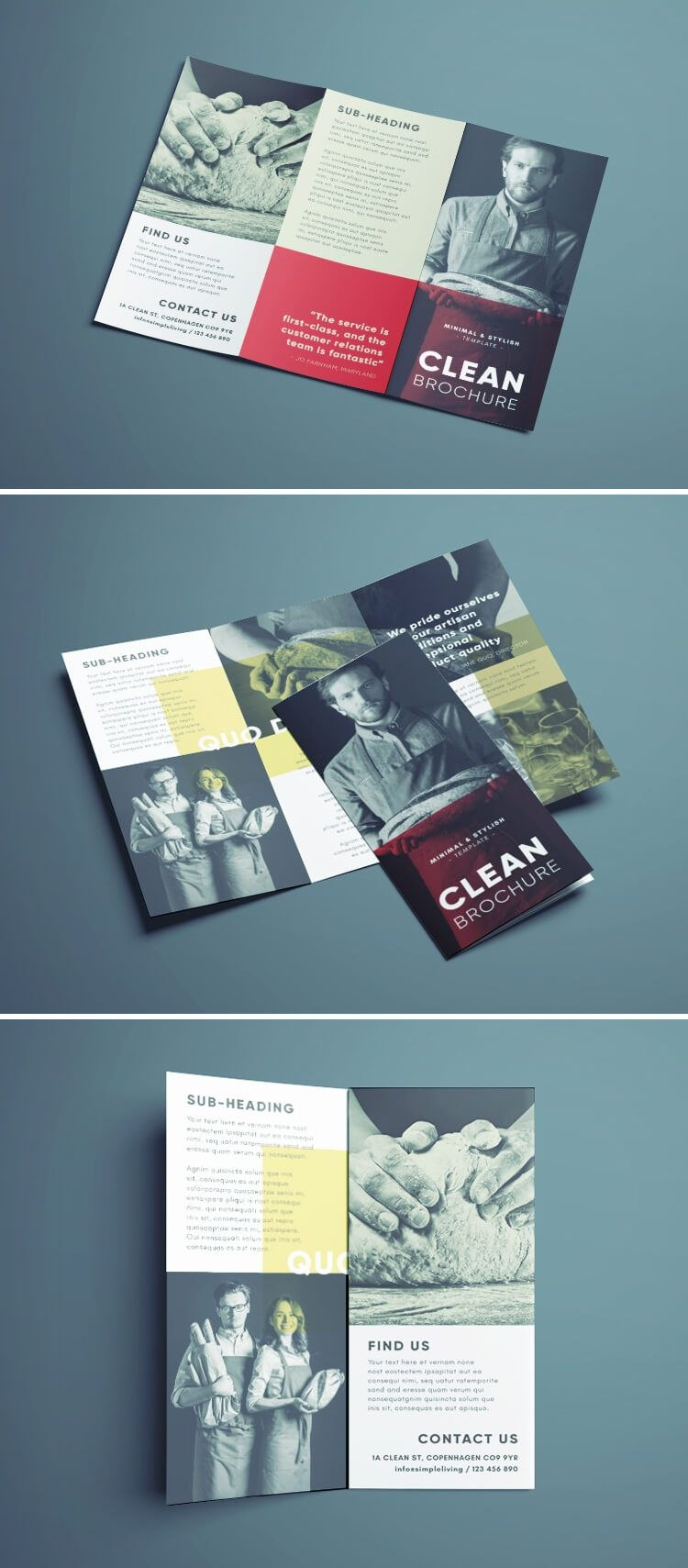 Amazing Clean Trifold Brochure Template  Brochures  Indesign with regard to Cleaning Brochure Templates Free