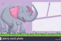An Elephant On Blank Template Illustration Stock Vector Art with Blank Elephant Template