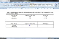 Apa Formatted Table In Ms Word   Youtube for Apa Table Template Word