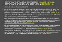 Architect's Certification Under The Pam Contract  Preparedar throughout Practical Completion Certificate Template Jct