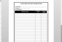 As Employee Group Training Record with Training Documentation Template Word
