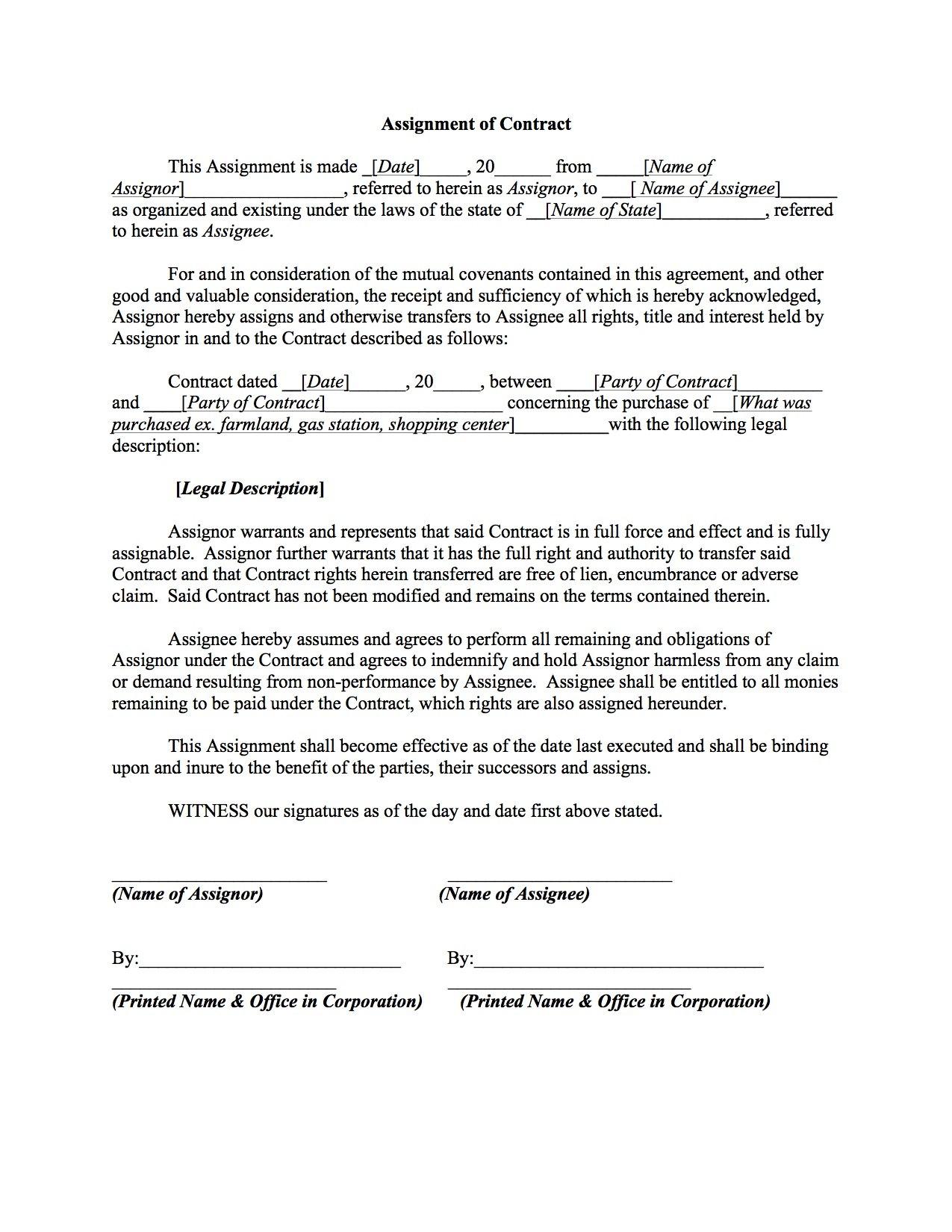 Assignment Of Contract Template – Boardwalk Legal Aids intended for Claim Assignment Agreement Template