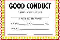 Award Certificate Good Conduct Stock Vector  Illustration Of with regard to Good Conduct Certificate Template