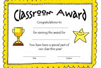 Awesome Collection For Classroom Certificates Templates About throughout Classroom Certificates Templates