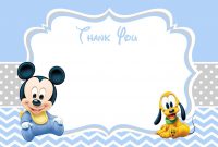Baby Mickey Mouse Baby Shower Thank You Card  Baby Shower Madness inside Template For Baby Shower Thank You Cards