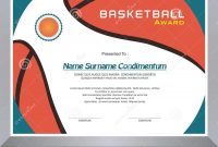 Basketball Award Diploma Template Design Stock Vector in Basketball Certificate Template