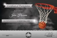 Basketball Participation Certificate Design Template In Word Psd intended for Basketball Certificate Template