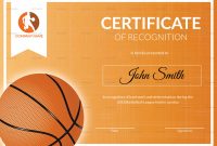 Basketball Recognition Certificate Design Template In Psd Word pertaining to Basketball Certificate Template
