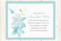 Beautiful Free Funeral Thank You Cards Templates  Best Of Template within Sympathy Thank You Card Template