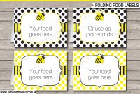 Bee Party Food Labels  Place Cards  Printable  Editable Template with regard to Butterfly Labels Templates