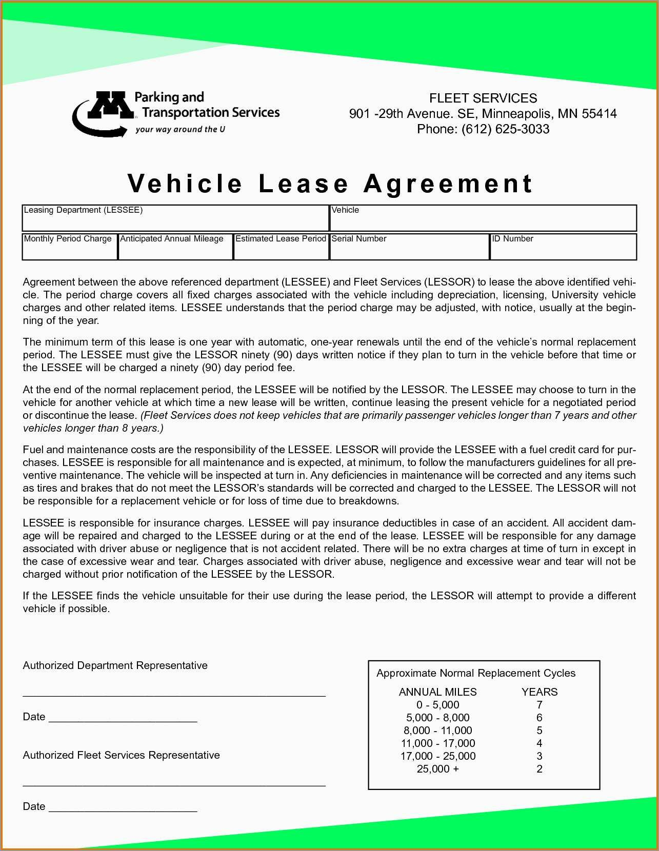 Best Of Free Vehicle Rental Agreement Template  Best Of Template with Free Motor Vehicle Lease Agreement Template