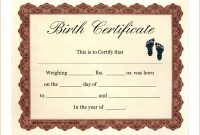 Birth Certificate Templates  Teknoswitch with Editable Birth Certificate Template