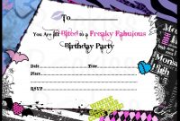 Birthday Invitations Monster High Background  Hd Wallpapers intended for Monster High Birthday Card Template