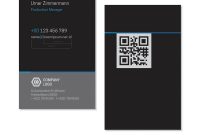 Black Elegant Name Card Template With Qr Code Vector Image inside Qr Code Business Card Template