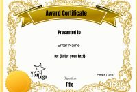 Blank Award Certificate Template Best Of Free Printable Blank Award inside Free Printable Blank Award Certificate Templates