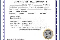 Blank Certificate Of Death Stock Photos  Freeimages with Fake Death Certificate Template