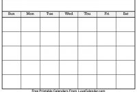 Blank Printable Calendar  Luxe Calendar within Full Page Blank Calendar Template