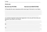 Book Report Template  Summer Book Report Th Th Grade  Download pertaining to 6Th Grade Book Report Template