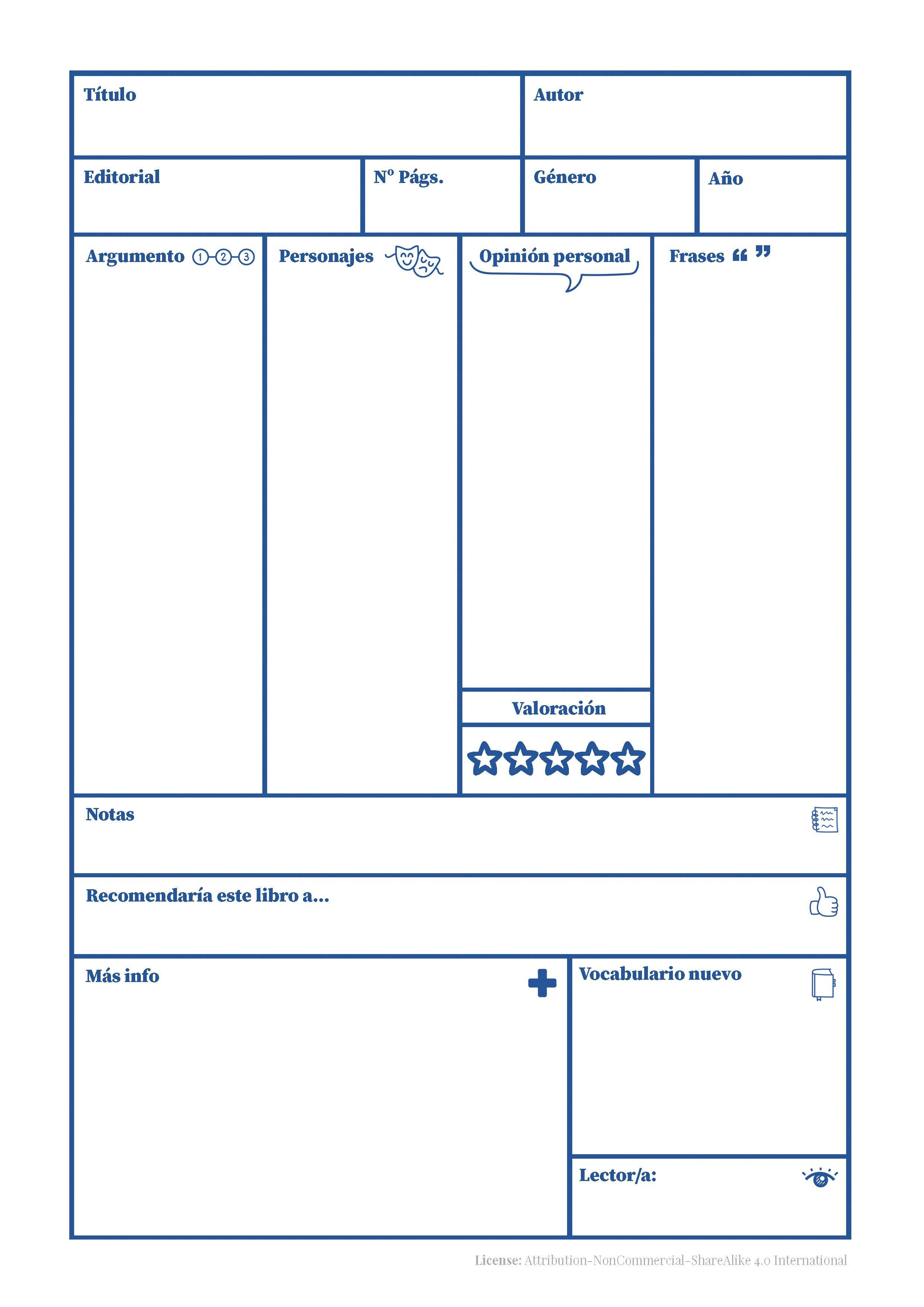 Book Review  Printable Spanish pertaining to Book Report Template In Spanish