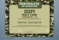 Boot Camp Internship Program Certificate Template Stock Vector with Boot Camp Certificate Template