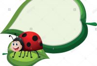 Border Template With Ladybug On Leaf Illustration Stock Vector Art in Blank Ladybug Template