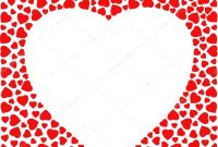 Border With Red Hearts Greeting Card Design Template Decorated With with regard to Small Greeting Card Template
