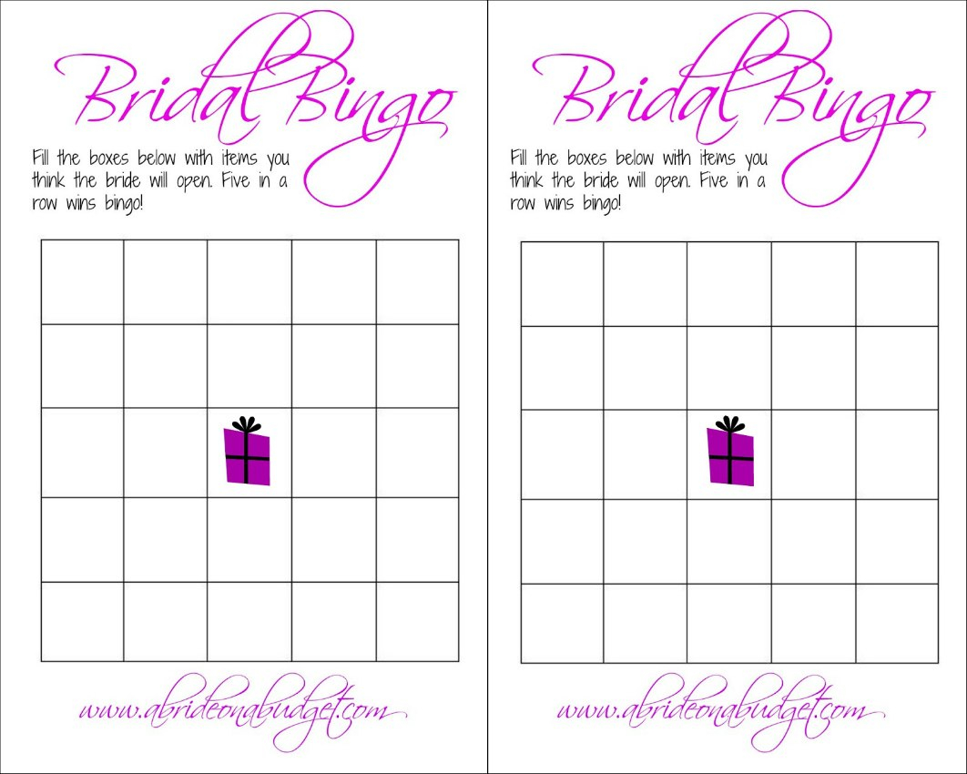 Bridal Bingo And A Free Printable  A Bride On A Budget pertaining to Blank Bridal Shower Bingo Template