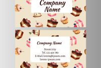 Business Card Design Template With Tasty Cakes Vector Image inside Cake Business Cards Templates Free