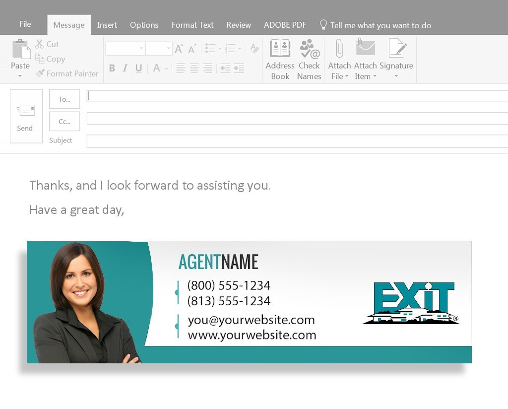 Business Card Email Signature  Exit Realty Business Cards intended for Email Business Card Templates
