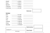 Cash Count Sheet Template  Balance Sheet  Work Planner Balance within End Of Day Cash Register Report Template