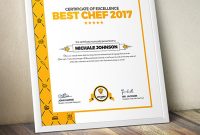 Certificate Design Template For Best Chef Fast Food And Restaurant intended for Design A Certificate Template
