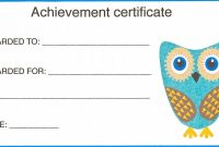 Certificate For Kid Template – Certificate Templates pertaining to Certificate Of Achievement Template For Kids