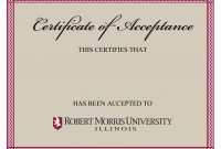 Certificate Of Acceptance Templates  Free Printable Word  Pdf inside Certificate Of Acceptance Template