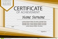 Certificate Of Achievement Template Horizontal Stock Vector inside Certificate Of Accomplishment Template Free