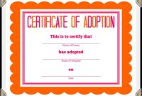 Certificate Of Adoption Template  Sansurabionetassociats inside Blank Adoption Certificate Template
