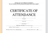 Certificate Of Attendance Word Template  Weekly Template within Certificate Of Participation Word Template