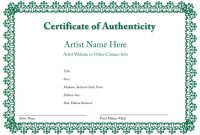 Certificate Of Authenticity Of An Art Print  Certificates Of intended for Art Certificate Template Free