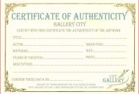 Certificate Of Authenticity Template Free Ideas Bunch For Your throughout Art Certificate Template Free