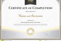Certificate Of Completion Template In Vector For Achievement regarding Certification Of Completion Template