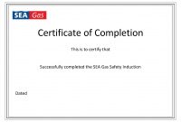 Certificate Of Completion Template  Sea Gas pertaining to Certification Of Completion Template