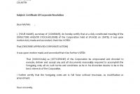 Certificate Of Corporate Resolution  Templates At throughout Corporate Secretary Certificate Template